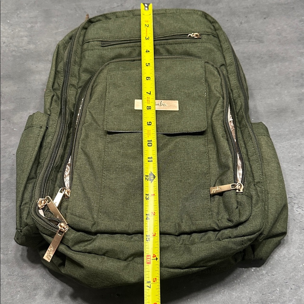 Ju-Ju-Be Be Right Olive Backpack diaper bag  with Gold Accents - Picture 12 of 12